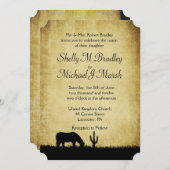 ウエスタン素朴結婚式招待状 招待状 (正面/裏面)