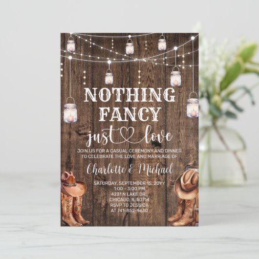 ウエスタン素朴Nothingファンシーは単なる愛結婚の 招待状 (スタンド正面)