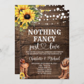 ウエスタン素朴Nothingファンシーは単なる愛結婚の 招待状 (正面/裏面)