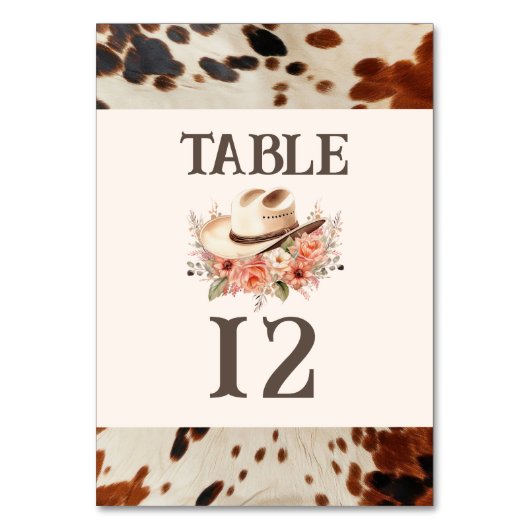 ウエスタン結婚のテーブル番号 テーブルナンバー (正面)