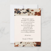 ウエスタン結婚サンキューカード サンキューカード (裏面)