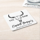 ウエスタン結婚ズパーソナライズされたバチェロレッテ スクエアペーパーコースター (アングル)