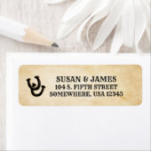 ウエスタン結婚テーマ差出人住所ラベル ラベル (インサイチュ)