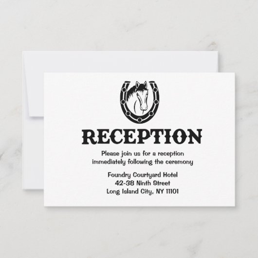 ウエスタン結婚式案内 黒馬 招待状 (正面)