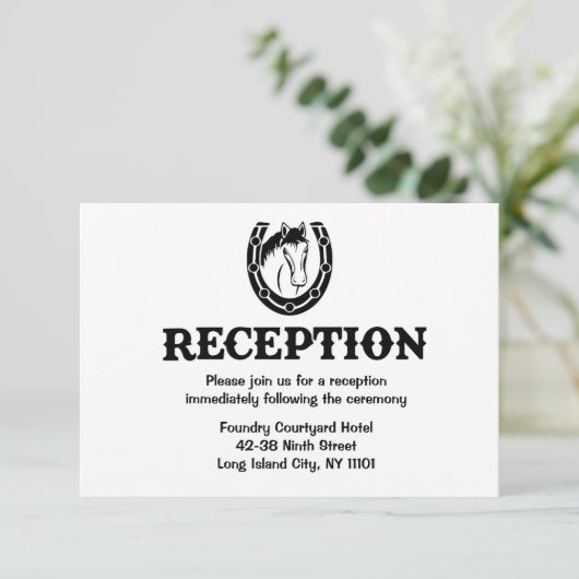 ウエスタン結婚式案内 黒馬 招待状 (スタンド正面)