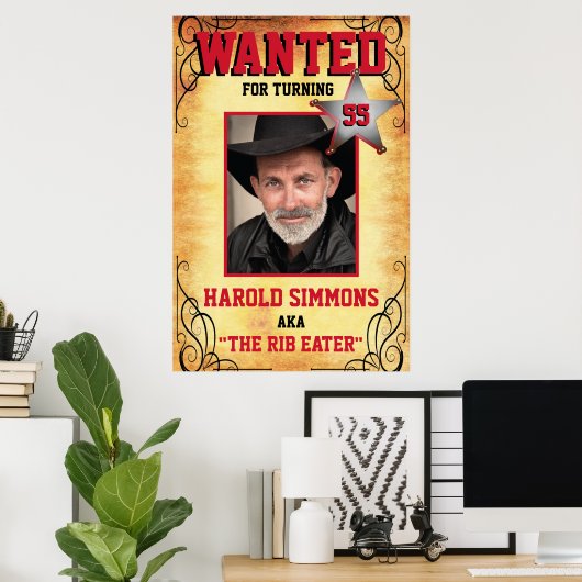 ウエスタン誕生日指名手配ポスター ポスター (ホームオフィス)