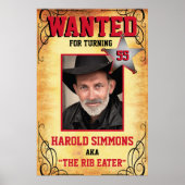 ウエスタン誕生日指名手配ポスター ポスター (正面)