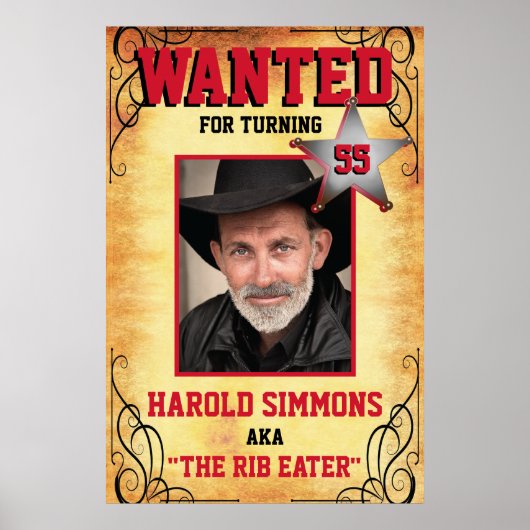 ウエスタン誕生日指名手配ポスター ポスター (正面)