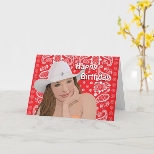 ウエスタン誕生日 カード (黄色い花)