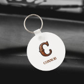 ウエスタン調 レザーイニシャルモノグラム C キーホルダー