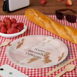 ウエスタン赤面ピンククリームコフェイクウィド誕生日 ペーパープレート
