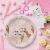 ウエスタン赤面ピンククリームコフェイクウィド誕生日 ペーパープレート (パーティー)