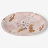 ウエスタン赤面ピンククリームコフェイクウィド誕生日 ペーパープレート (アングル)