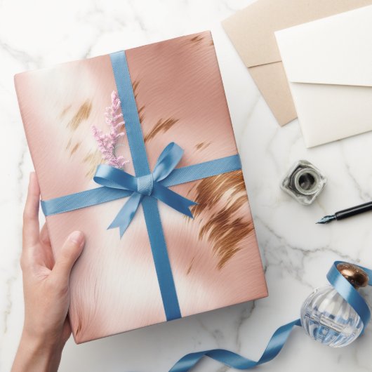 ウエスタン赤面ピンクコフェイクウィドブライダルシャワー ラッピングペーパー (ギフト)