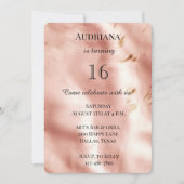 ウエスタン赤面ピンクコフェイクウィド誕生日 招待状 (正面)