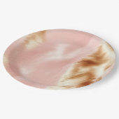 ウエスタン赤面ピンクブラウンコウィド ペーパープレート (アングル)