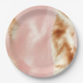 ウエスタン赤面ピンクブラウンコウィド ペーパープレート (正面)