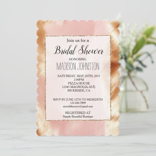 ウエスタン赤面ピンクブラウンコウィド 招待状 (スタンド正面)