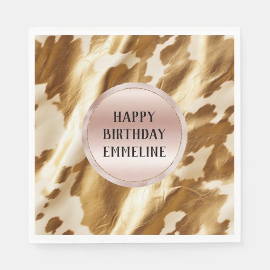 ウエスタン金ゴールドクリームコウィド スタンダードランチョンナプキン (正面)