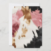 ウエスタン金ゴールドピンクブラッククリーム女性のカーボーイ牛革 招待状 (裏面)