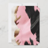 ウエスタン金ゴールドピンクブラッククリーム女性のカーボーイ牛革 招待状 (裏面)