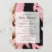 ウエスタン金ゴールドピンクブラッククリーム女性のカーボーイ牛革 招待状 (正面/裏面)