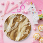 ウエスタン金ゴールドホワイトクリームコウィド ペーパープレート (パーティー)