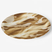 ウエスタン金ゴールドホワイトクリームコウィド ペーパープレート (アングル)