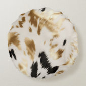 ウエスタン金ゴールドホワイトクリームコウィド ラウンドクッション (裏面)