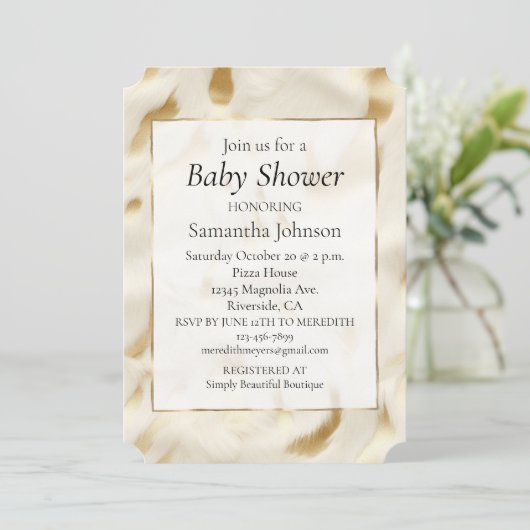 ウエスタン金ゴールドホワイトクリームコウィド 招待状 (スタンド正面)