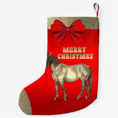 ウエスタン金ゴールドホースオンレッド スモールクリスマスストッキング (裏面)