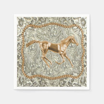 ウエスタン金ゴールドホースベルトバックル