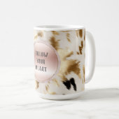 ウエスタン金ゴールド白黒クリームコウィド コーヒーマグカップ (正面右)