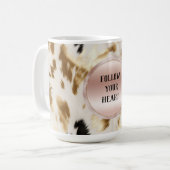 ウエスタン金ゴールド白黒クリームコウィド コーヒーマグカップ (正面左)