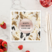 ウエスタン金ゴールド白黒クリームコウィド スタンダードランチョンナプキン (インサイチュ)