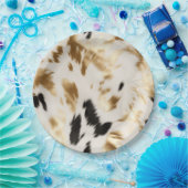 ウエスタン金ゴールド白黒クリームコウィド ペーパープレート (パーティー)