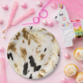 ウエスタン金ゴールド白黒クリームコウィド ペーパープレート (パーティー)