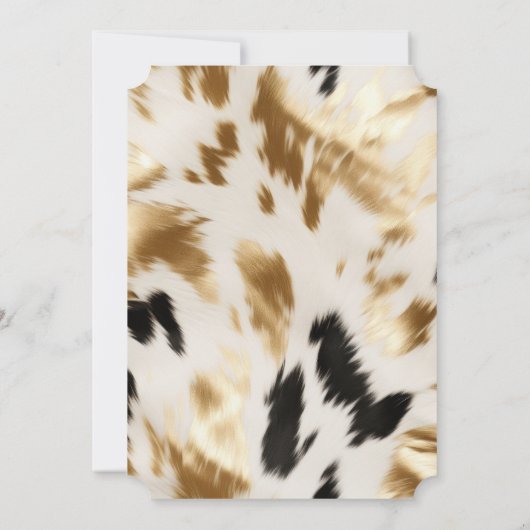 ウエスタン金ゴールド白黒クリームコウィド 招待状 (裏面)