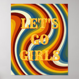 ウエスタン風女子のポスター Let's Go Girls ポスター