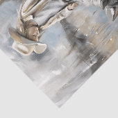 ウエスタン風景デコパージュ 少女と馬 薄葉紙 (詳細)