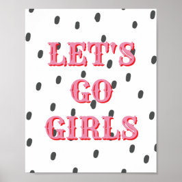 ウエスタン風Let's Go Girlsポスター, ガールパワー壁画 ポスター