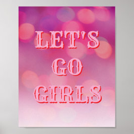 ウエスタン風Let's Go Girlsポスター 女性の力の壁のアート ポスター