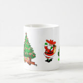 ウエスタン・クリスマスのカウボーイサンタとツリー コーヒーマグカップ (中央)