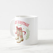 ウエスタン・クリスマス・カウボーイブーツ コーヒーマグカップ (正面左)