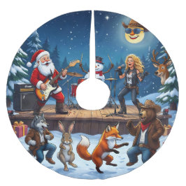 ウエスタン スタイル クリスマス ブラッシュドポリエステルツリースカート