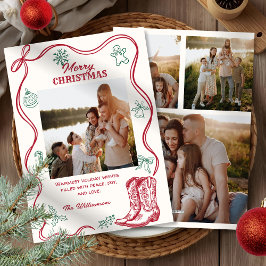 ウエスタン・ハンドドローンコウボーイブーツのクリスマス4枚の写真 シーズンカード