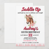 ウエスタン・バースデーおめでとう Saddle Up Girls 招待状 (正面/裏面)