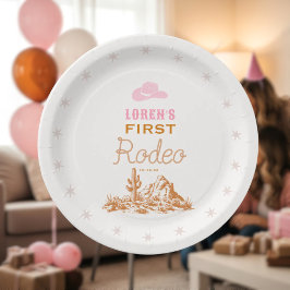 ウエスタン・ファースト・ロデオカウガール 1歳の誕生日 ペーパープレート