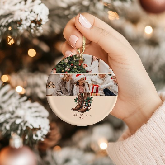 ウエスタン ボウブーツ クリスマス セラミックオーナメント
