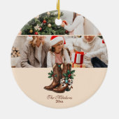 ウエスタン ボウブーツ クリスマス セラミックオーナメント (裏面)